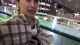 Stunning Asian babe delivers intense sucking and gets covered in cumshots homemade