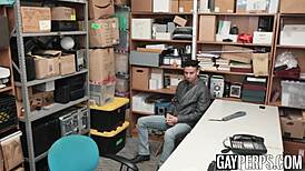 Hey, handsome gay caught stealing, forced to suck BBC hard! 😈