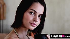 Damn! Skinny Ukrainian babe Lilit Ariel poses naked with small tits!