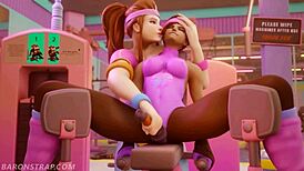 Intriguing lesbian training session in 3D anime style