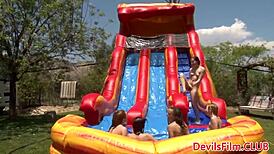 Wanna Watch Gangbang Lesbos Toying Pussy and Ass Outdoors with Dildos?