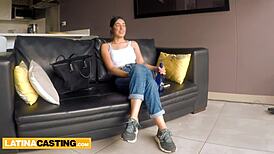 Innocent Latina college amateur got bent over. My big cock used her pussy hard