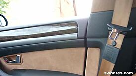 Czech Brunette Street Prostitute Fucked Hard in Car POV