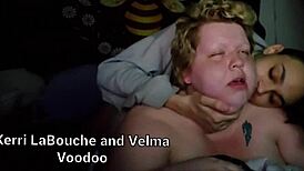 trans girl kerri fucks velma voodoo in horny hardcore gay rough session with tits and fat babe