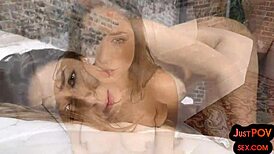 deepthroating pov medium-boobs babe rides cock in amateur pov with dirty talk and handjob