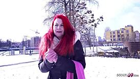 german scout picked up redhead milf mina knight for rough casting fuck in berlin