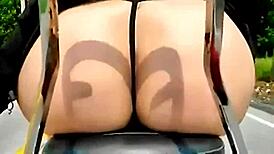 Mini-skirt fail! Motorcycle ride exposes thong in shocking hidden cam footage!