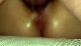 Girlfriend's big tits oiled and fucked secretly