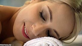 PenthouseGold com - Long-haired blonde MILF Sharon White pussy-fucked deep on massage table