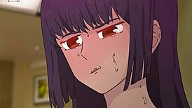 Huge tits Sana Sunamiya from Don't Toy with Me Miss Nagatoro parody fucks micropenis in hentai cartoon