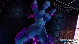 Liara takes creampie from stranger at gloryhole in 3d anime blender