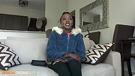 real amateur ebony slut with petite tits gets rough pounded. her juicy ass takes a big cock hard.