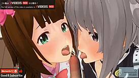 Uncensored Anime Idol Threesome with ASMR