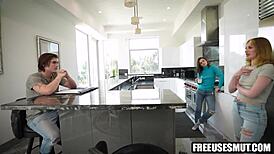 Broke teen free used by roommates in dorm for passive sex