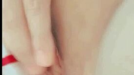 Hana lily shows shaved pussy to you