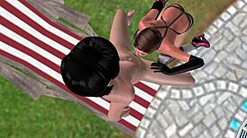 Animated 3D Lesbian Scene With Cute Girl Licking Pussy