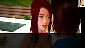 My new family 101 with brunette and redhead characters in hentai style