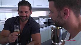 Hot milf Ania Kinski and slutty Carmen Leroy offering their butts to hung boys in rough group action