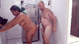 my house employee enjoys sucking my cock while masturbating her pussy.