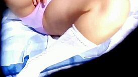 teen latina caught getting off after class by shocked neighbor