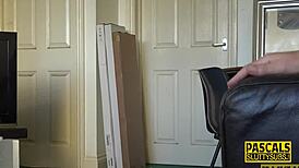 Skinny submissive throats deep and rides hard, wow!