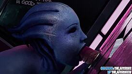 Liara takes creampie from stranger at gloryhole in 3d anime blender