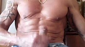 just jerking my huge cock, nice cumshot at the end