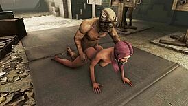 Fallout 4 Dark Desires: Pink Haired Babe Bound and Roughly Assfucked!