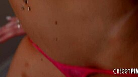 i'm charlotte sins strippin' from red lingerie then masturbatin' my pierced nipples