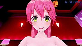 I-I watch Sakura Miko and Akai Haato in intense POV sex.