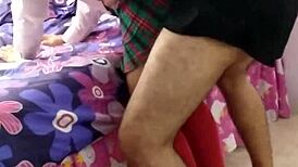 real mexican student lifts skirt showing virgin ass for grades