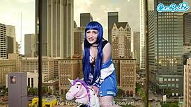 Lizzie Love cosplays as Hinata Hyuga on webcam.