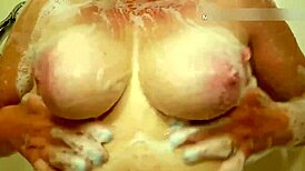 Wow! 50 Plus Year Old Wife's Natural Tit Hangers And Pussy Wash!