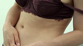 Feeling Wild as Olive Glass Toys Her Hairy Pussy to Hard Orgasm