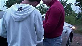 a cute girl heads out for public dogging fun