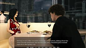 omg, givin a footjob in a restaurant, sexy 3d cartoon style, oops!