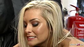 lesbian threesome with sexy milfs and teen in fishnets