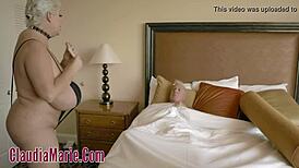 silicone boobs clash with silicone cock and balls.