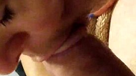 Johnny feels the intense pleasure as blonde gives passionate blowjob