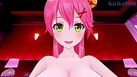 I-I watch Sakura Miko and Akai Haato in intense POV sex.