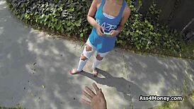 Watch this icy blonde teen get fucked in the back alley?