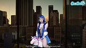 Lizzie Love cosplays as Hinata Hyuga on webcam.