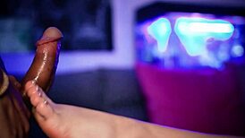 Blonde Babe Teases Boyfriend with Footjob