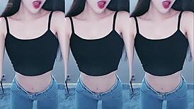 sexy chinese girl dancing with vibrating butt plug horny pussy 😈