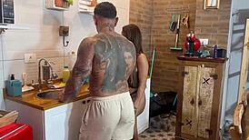 caught belinha baracho in kitchen