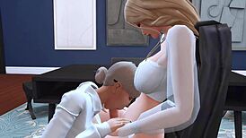 Perverted futanari secretary seduces strict boss, becomes her slut!