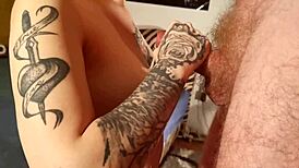 Skinny goth babe endures blowbang with choking and facials in compilation.