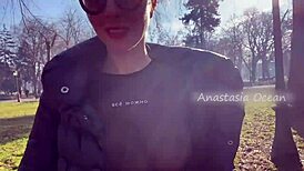 Beauty flashes her big boobs in a public park! 😍