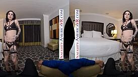 Joanna angel feels naughty pleasure from licking balls and getting fucked