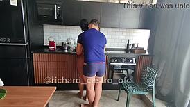 Woke up hard and fucked the maid in red sheer lingerie.